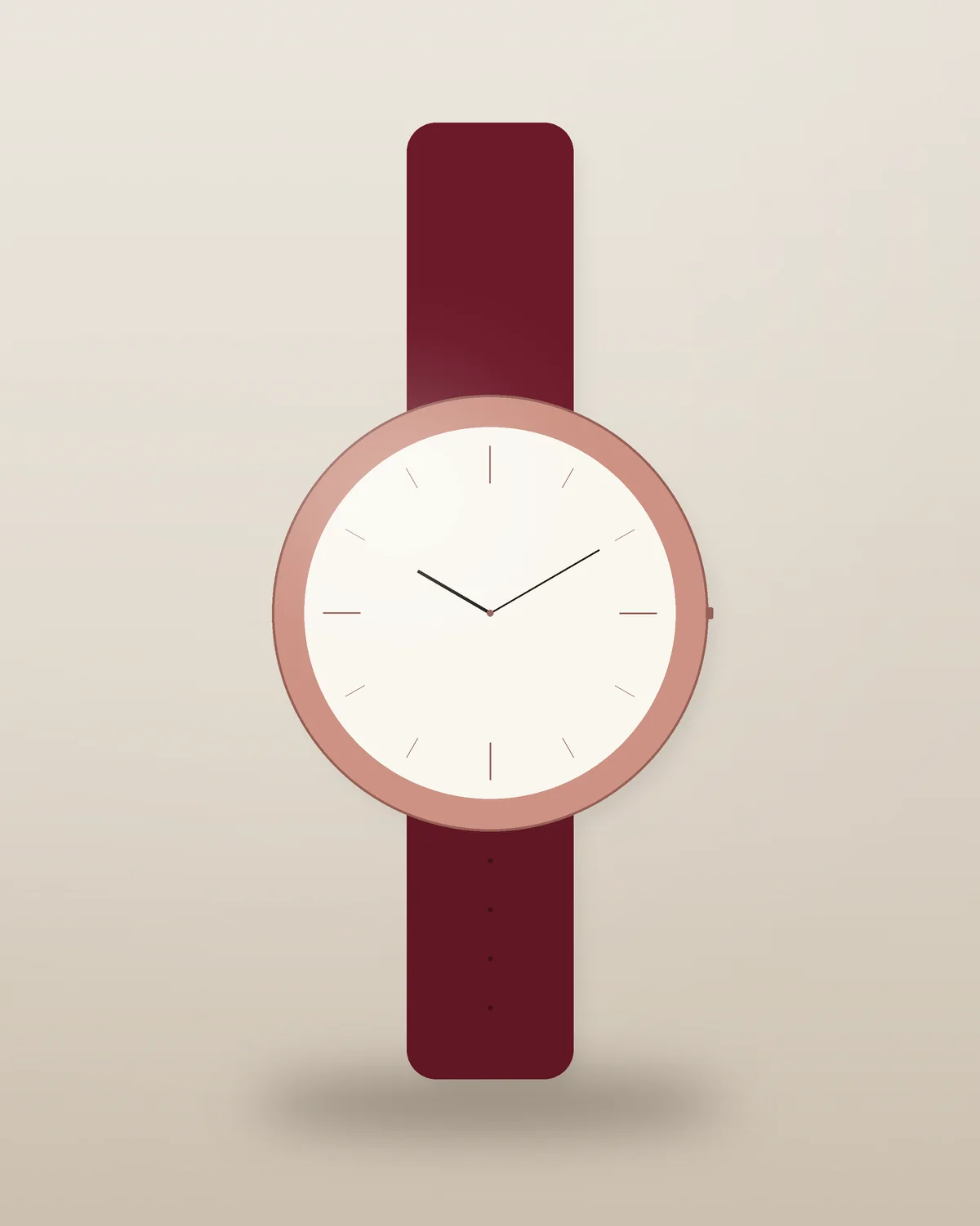 Rose Petite Ladies Watch in Maroon