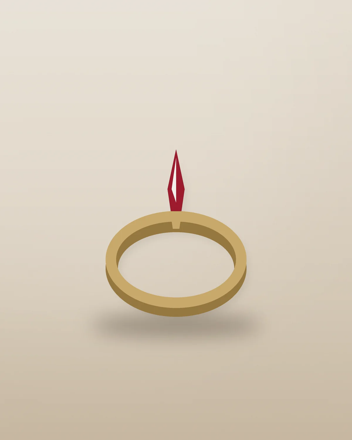 Ruby-Tone Statement Ring in Gold
