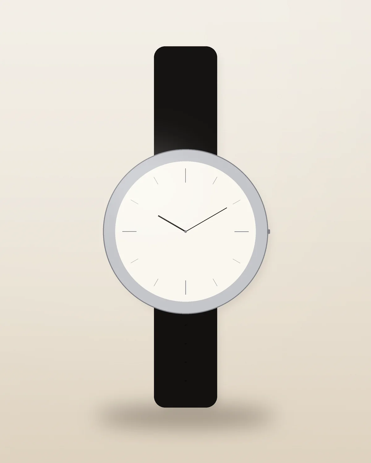 Sylhet Tea-Garden Watch, Silver in Black
