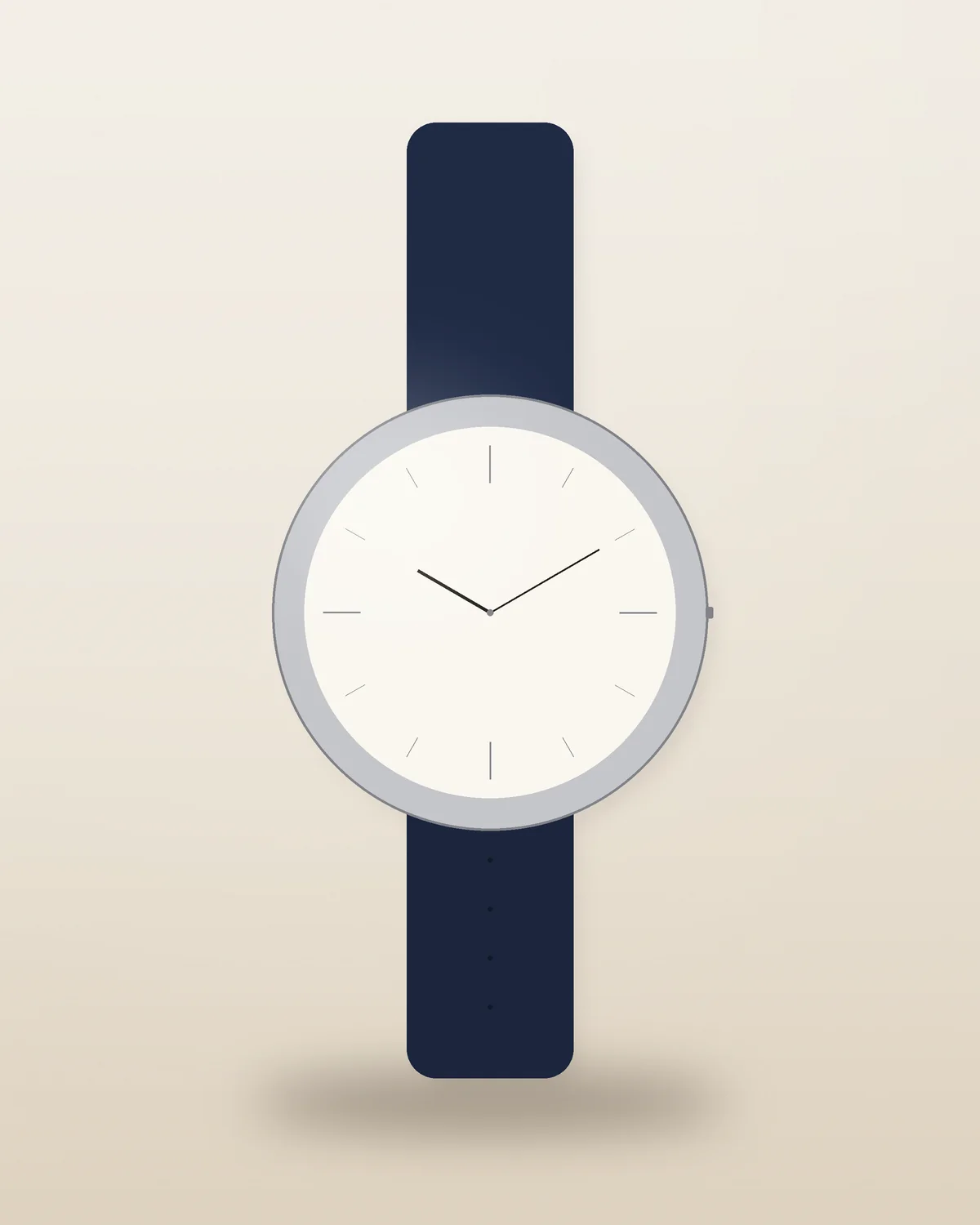 Sylhet Tea-Garden Watch, Silver in Navy